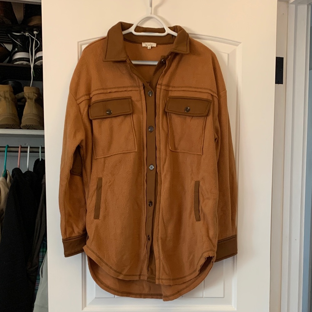 LA MIEL Tan Shirt Jacket